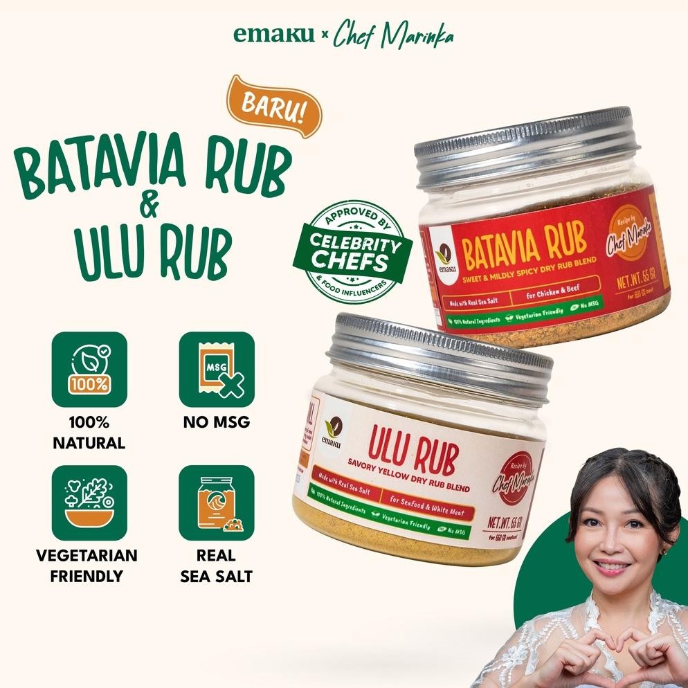 

TERLARIS [BUNDLING] Dry Rub Emaku Jar Paket Bumbu Masak Dapur Batavia + Ulu Rub 65gr Siap kirim