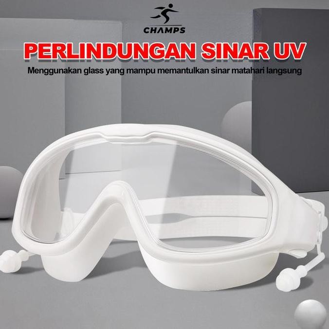 BIG SALE CHAMPS CH-301 Swimming Goggles With Ear Plug Kacamata Renang Sport | Swimming Glass Anti Fo