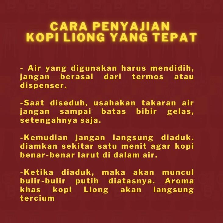 

Ct_C1077 Liong Kopi Liong 30 Sashet Tanpa Gula Ukuran Kecil A-110