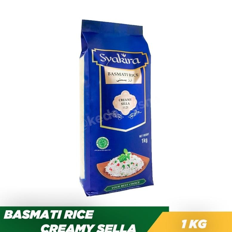 

{Salt} Beras Basmati Syakira Creamy Sella 1121 Ukuran 1Kg - Kemasan Asli (Bukan Re-Packing) Fg-80