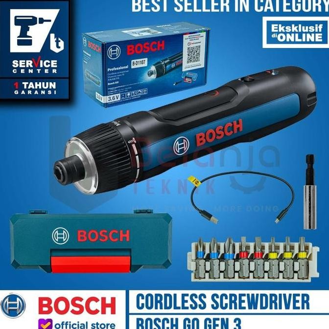 Bosch GO Gen 3 Obeng Baterai Cordless Screwdriver 3.6 Volt Gen3 USB