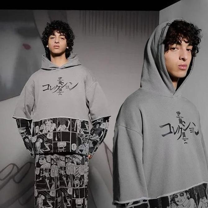 Hypestore Hoodie Pria Bershkka X Junji Ito Co