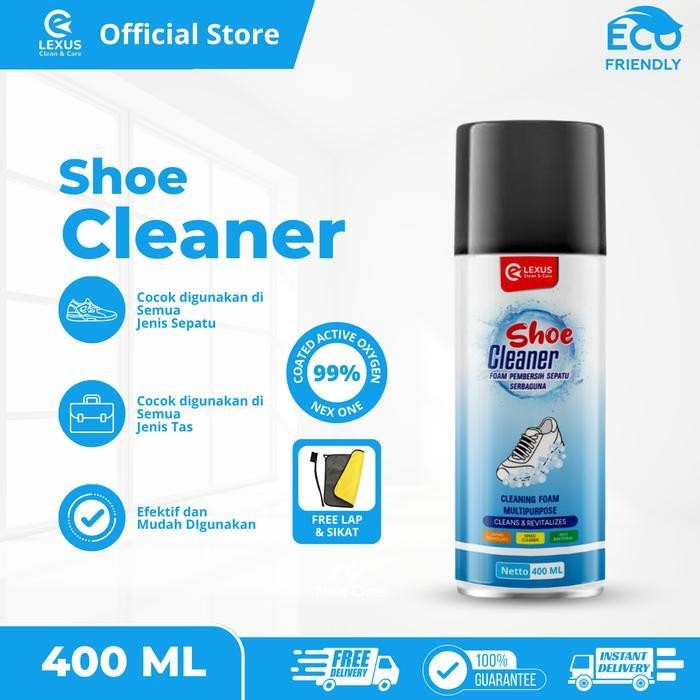 Lexus Shoe Cleaner Pembersih Sepatu Serbaguna Multipurpose Foam Cleaner 400Ml Free Lap Microfiber