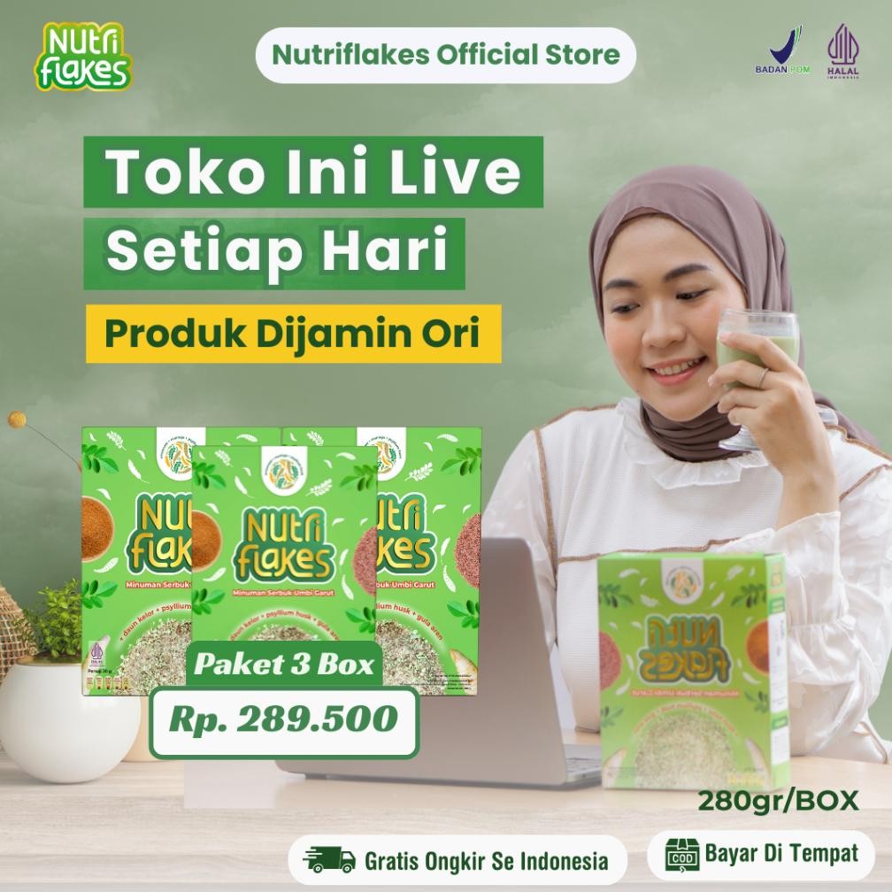 

Murah Meriah YBW-2429 Nutriflakes Sereal Umbi Garut - Ampuh Mengatasi Asam Lambung, Maag Dan Gerd 3 Box Murah Murah