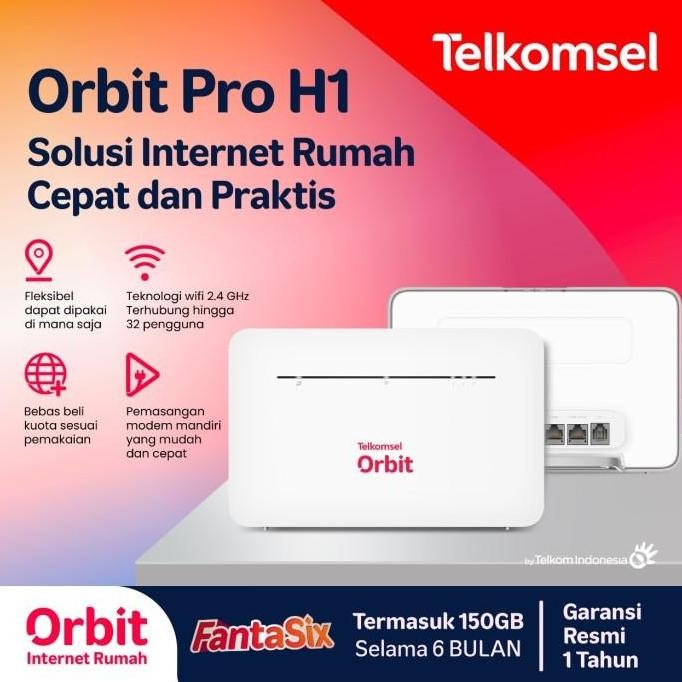 Orbit Pro H1 Modem Router Wifi 4G High Speed-Telkomsel Orbit Pro H1 4G New Stok