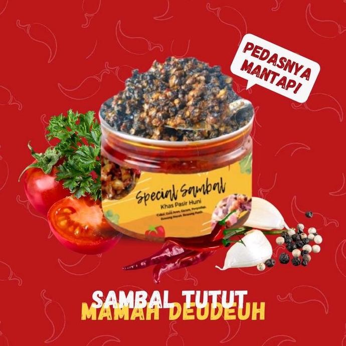

JH8 Sambel Tutut Pedas Manis Gurih MahDeuh saus sambal kemasan 200gr dibuat dengan cara tradisional menggunakan tungku kayu bakar