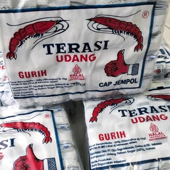 

JH8 Terasi udang Cap jempol khas Cirebon terasi trafisional cirebon 1pak isi 50pcs