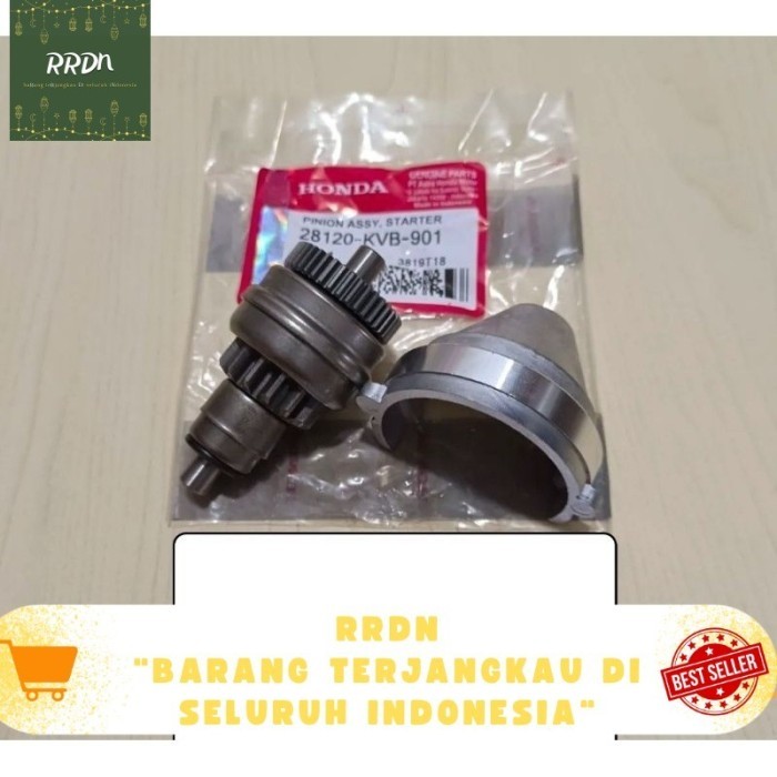 Original 100% Gigi Pinion Stater Starter Gear Assy Granat + Tutup Granat Vario Beat Karbu Beat Fi