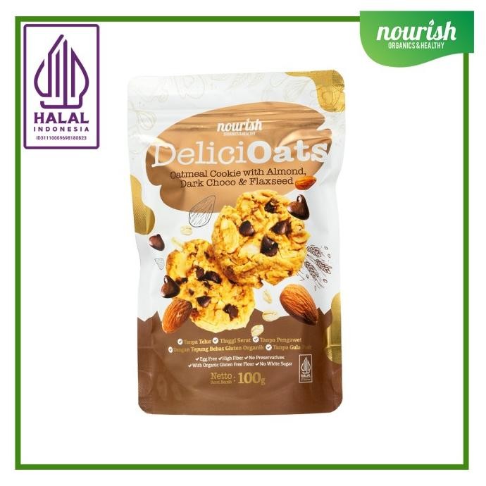 

delicioats (healhty oat cookie with almond & choco) kue sehat 150 gr termurah
