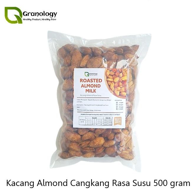 

almond rasa susu/almond milk flavour in shell (500 gram) by granology termurah