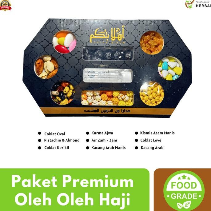 

paket oleh oleh haji dan umroh premium lengkap grosir | air zamzam coklat kerikil kacang almond arab termurah