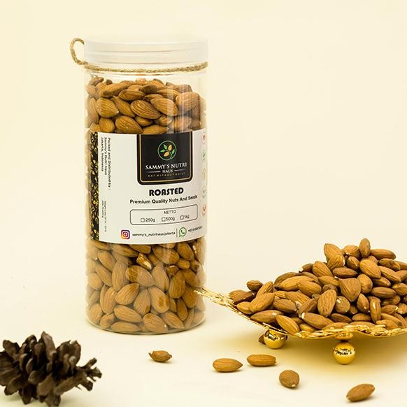 

roasted unsalted almond usa 1kg (kacang almond panggang tawar gurih) termurah
