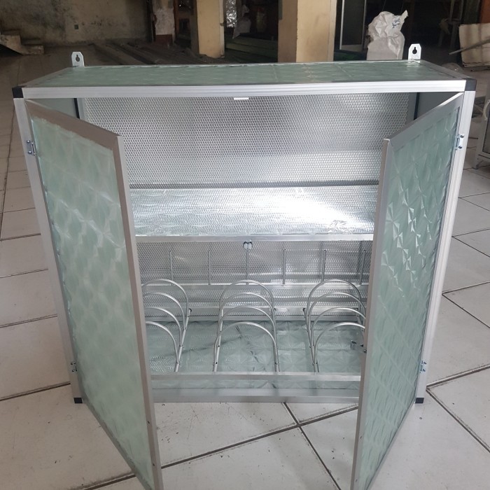 RAK GANTUNG LEMARI DAPUR KITCHEN SET ATAS ALUMINIUM KACA 2 PINTU