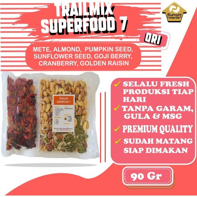 

trailmix 7 superfood 90gr kacang mede kacang almond sunflower pumpkin termurah