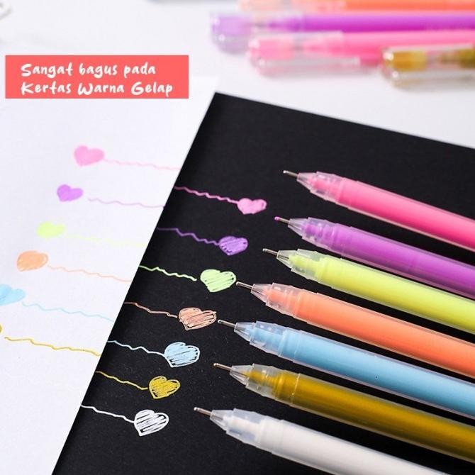 

Produk Baru!! Alat Tulis Stationary Pulpen Gel Metalic 9pcs Metalik Neon 0.6mm