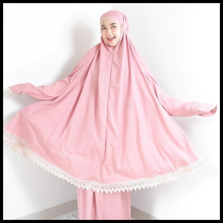 Mukena Berlengan Nazifa Series Dewasa Renda Muslim Kain Katun Mikro Best Seller