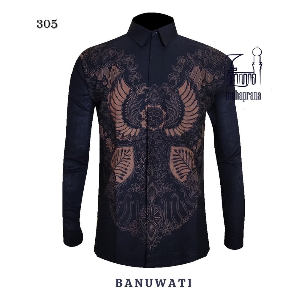 Batik Mahaprana Motif Banuwati Kemeja Batik Pria Lengan Panjang dan Pendek Slimfit Full Furing Premi