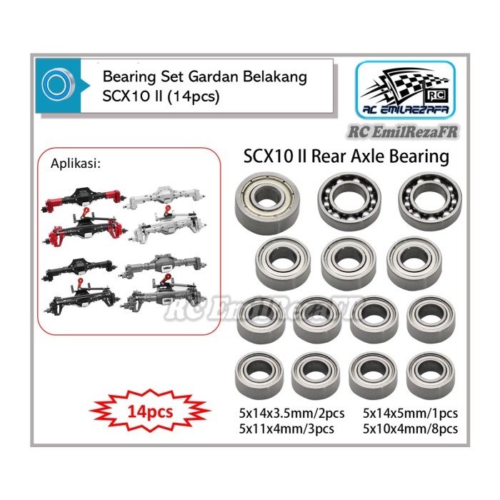 Murah Bearing set 14 pcs Gardan Axle Portal Prisma RC Car Non COD