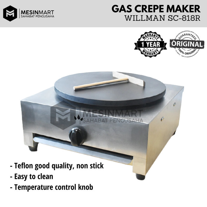 Gas Crepe Maker Mesin Crepes WILLMAN SC-818R GARANSI