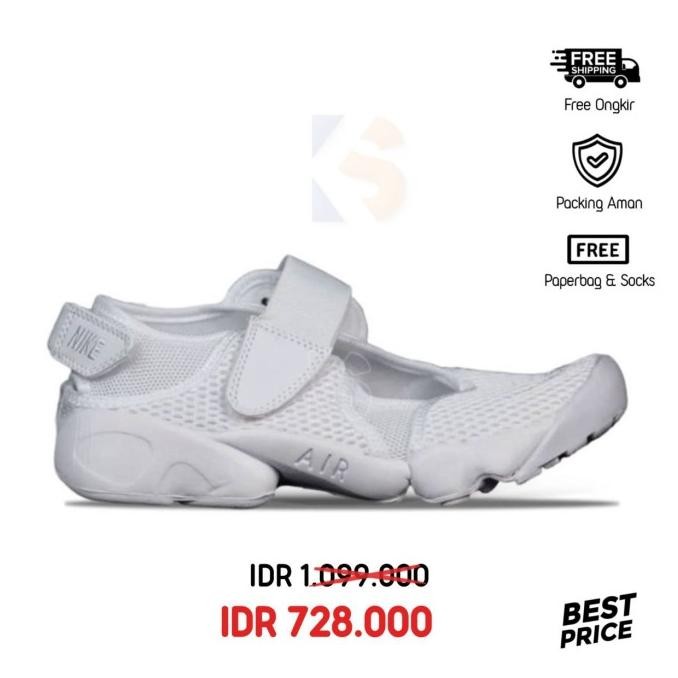 Sepatu Sneakers Wanita Nike Air Rift All White Original
