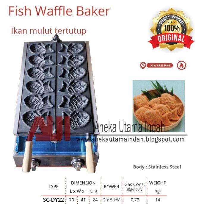 Mesin pembuat taiyaki ikan waffle Getra SC-DY22