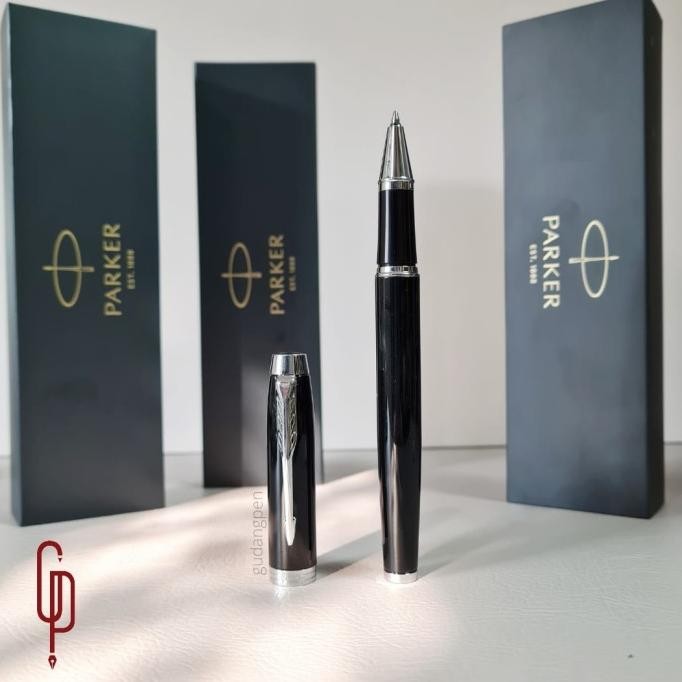 

Produk Baru!! Pulpen Parker IM Black Chrome Trim CT Roller Ball RB Original