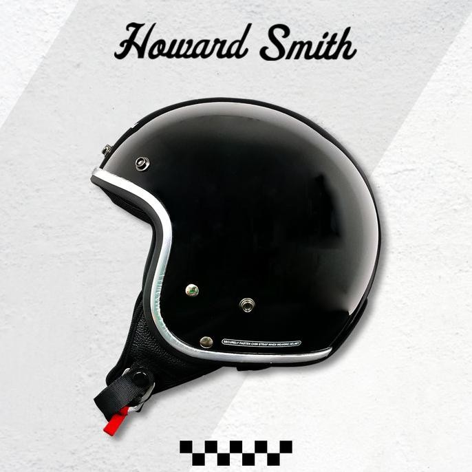 Howard Smith Master Retro Helm Half Face - Deep Black