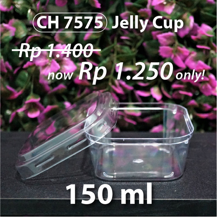 Jelly Cup / Gelas Puding 150 ml - Model Kotak - CH 7575