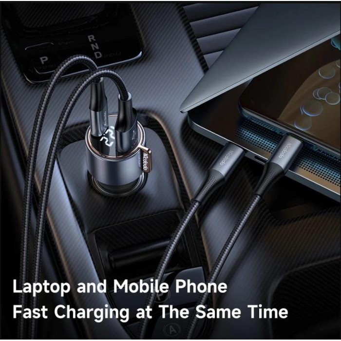 MCDODO CAR CHARGER SAMSUNG SUPER FAST CHARGING 45W 25W PD TYPE C + USB