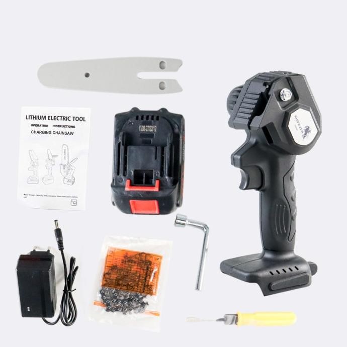 Mesin Gergaji Listrik Mini 88V Knifezer D2604 Senso Rantai Elektrik Pemotong Kayu Cordless Chainsaw 