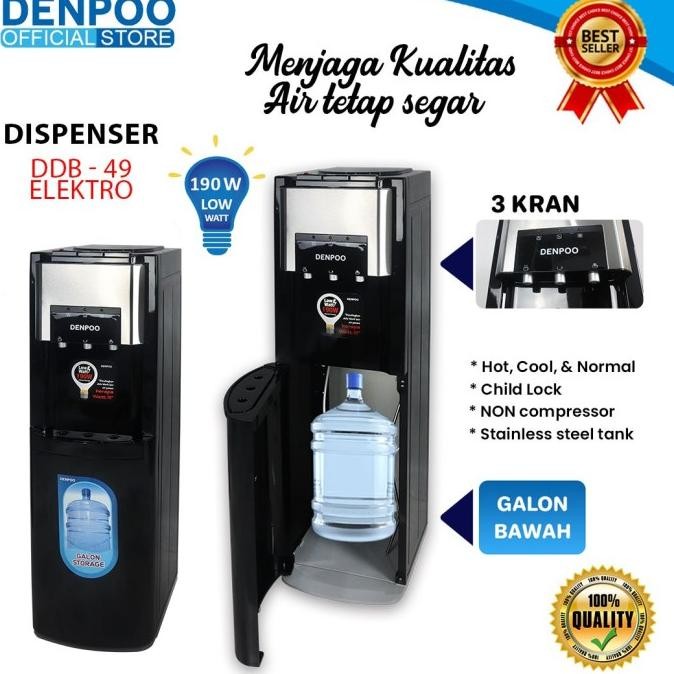 Denpoo Ddb 49 Dispenser Galon Bawah Pipa Stainless Steel (Free Juicer)