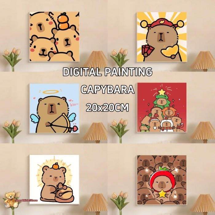 

HOT SALE! Paint By Number 20x20 Capybara DIY Painting Kit Canvas Paint Kit Digital Aesthetic Kanvas