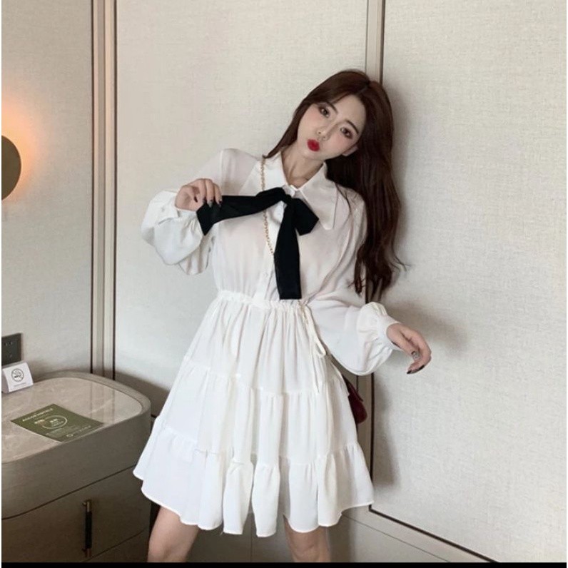 Sensasi Baru Lolita Dress/Dress Ruffle Korean Style Dsk