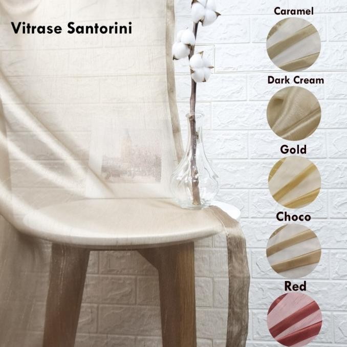 tersedia vitrase gorden rumah kain putih transparan aksesoris gorden santorini