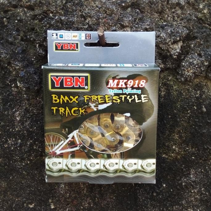 Parts Bmx Rantai Sepeda Chain Ybn Halflink Mk 918 Single Speed Gold Original