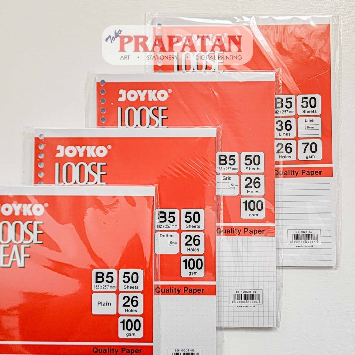 

Loose Leaf / Isi Kertas File / Binder Joyko B5-7026 / 50 Lembar