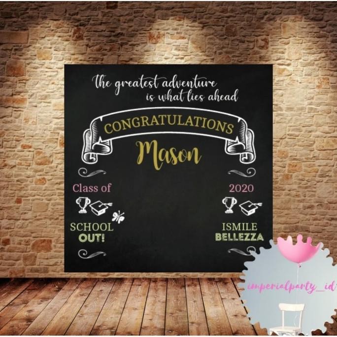 Custom Graduate Backdrop Banner Spanduk Sekolah School Graduation