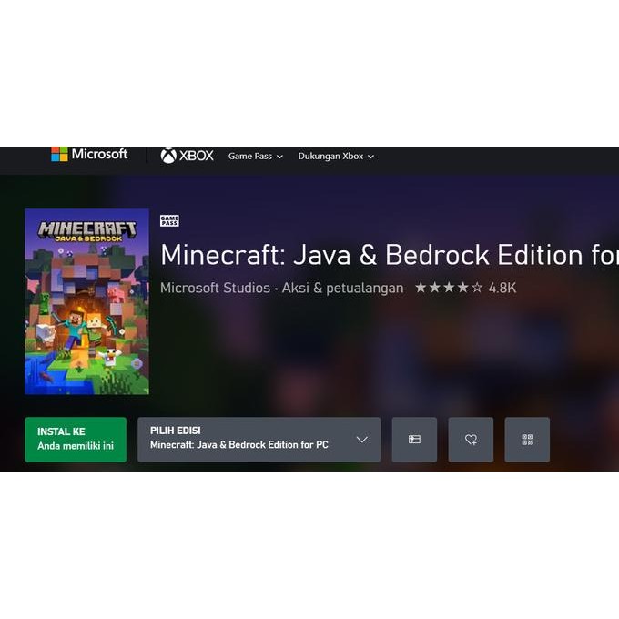 Minecraft Java & Bedrock Edition Original Pc Garansi