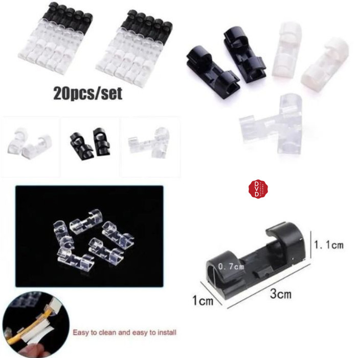

Ravnick Klip Penjepit Kabel isi 20pcs Cable Clip Cable Organizer Isi 20 pcs
