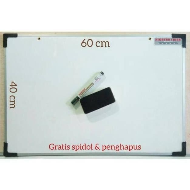 

Papan Tulis Putih/ White Board 60x40 + spidol dan penghapus Termurah