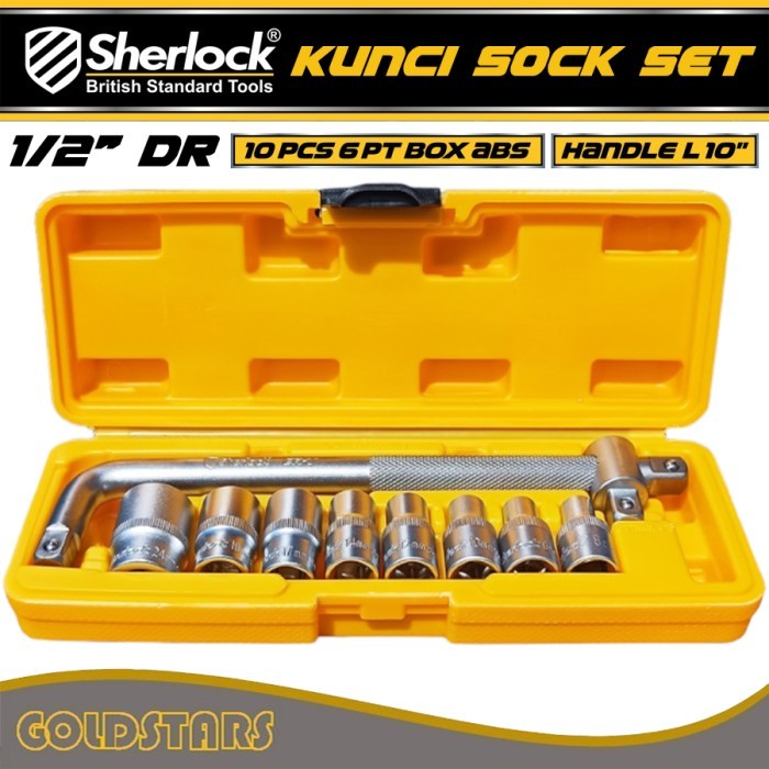 KUNCI SHOCK SET 10 PCS / SHERLOCK HAND TOOLS KUNCI SOCK/SOK 1/2 INCH