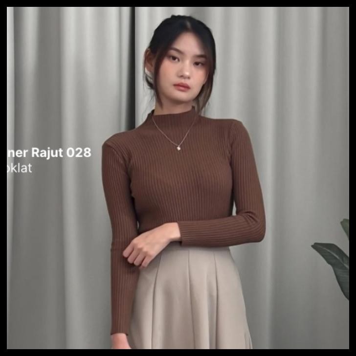 Inner Rajut - Dalaman Wanita Rajut Turtleneck Lengan Panjang Best Seller