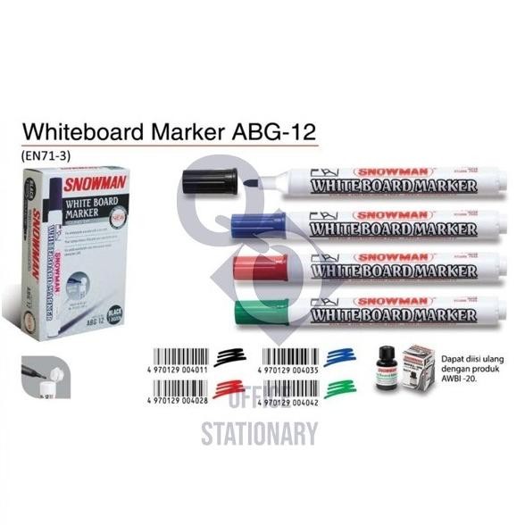 

Spidol Snowman WB Whiteboard Marker ABG 12 1 Lusin Termurah