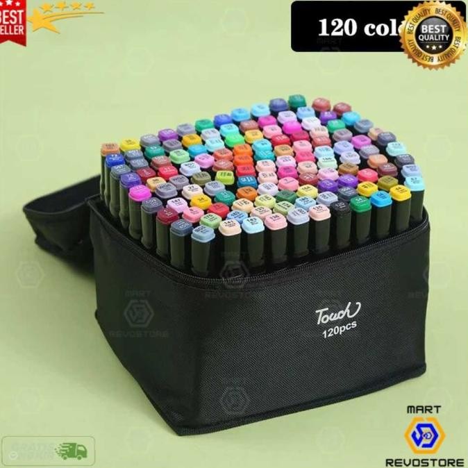 

Spidol Dual Side Fine Art Brush Art Marker Set 120 Warna Termurah