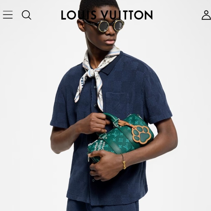 Tas sling bag Man LV Louis Vuitton Keepall Bandouliere 25 Vert Limited