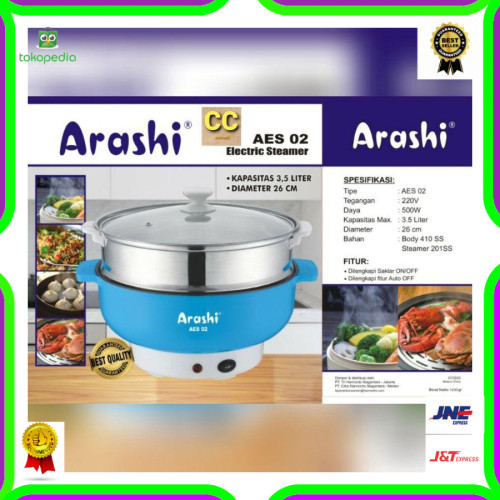TERLARIS Panci Listrik Serbaguna Besar 26 Cm ARASHI AES 02 - 3.5 Liter Diskon