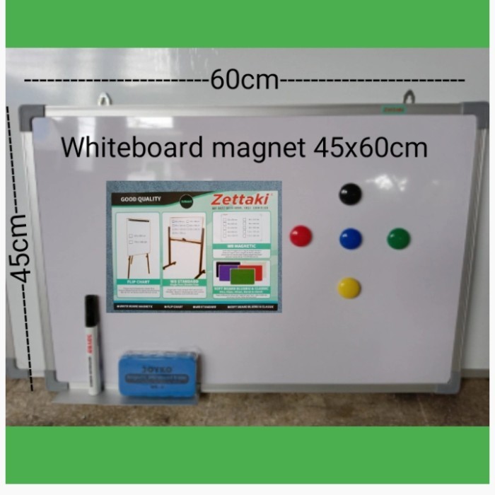 

HOT SALE! PAPAN TULIS WHITEBOARD MAGNET GANTUNG SINGLE FACE ZETTAKI 45X60CM