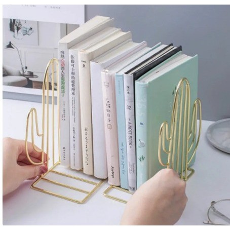 

TERBARU Book END set KAKTUS stand holder penyangga buku dekorasi metal premium