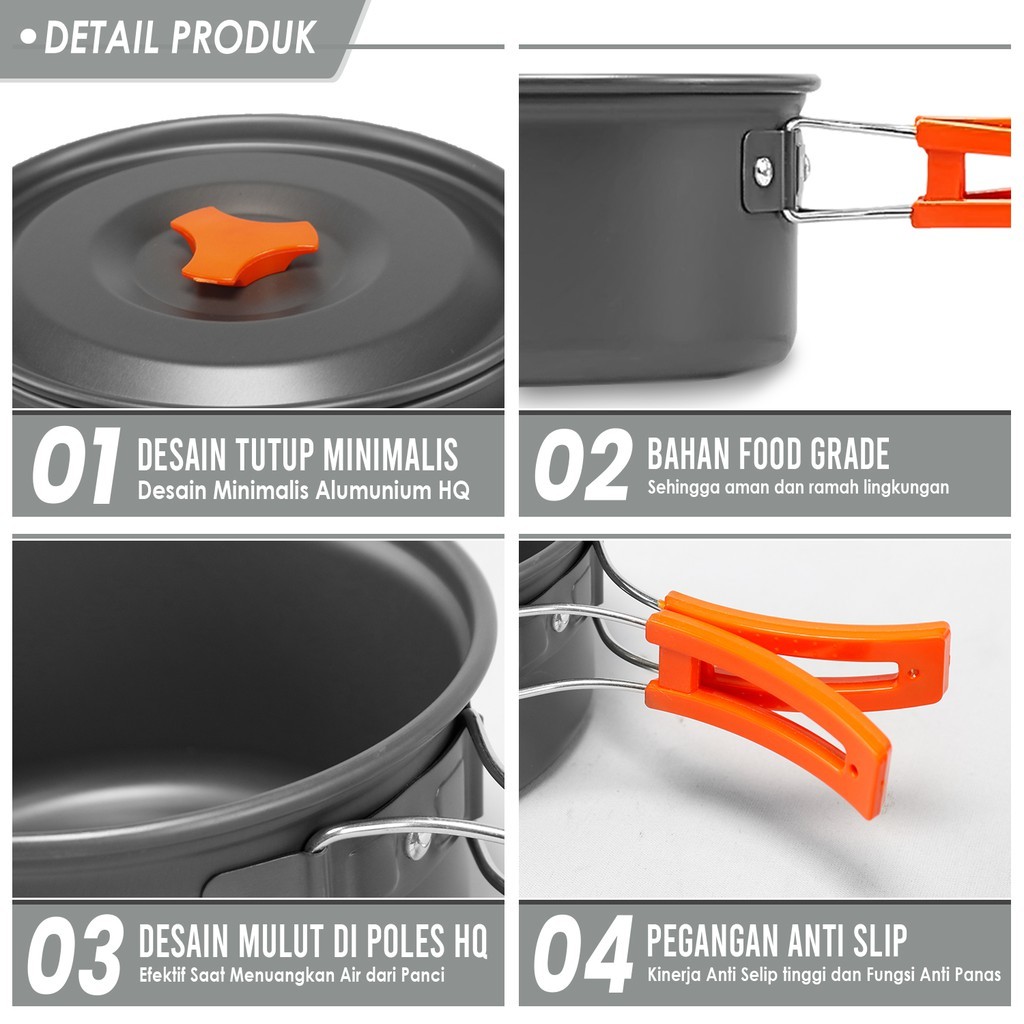 MATOUGUI - Cooking Set Alat Masak Camping Praktis Perlengkapan Masak Outdoor SY-300