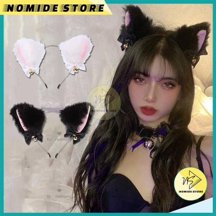 Bando Telinga Kucing Lonceng Cosplay Anime Wanita Korea